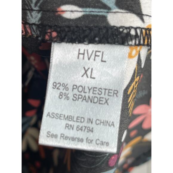 Zoe & Chloe XL Flowers V-Neck Scrub Top Stretch Pockets - Picture 4 of 7